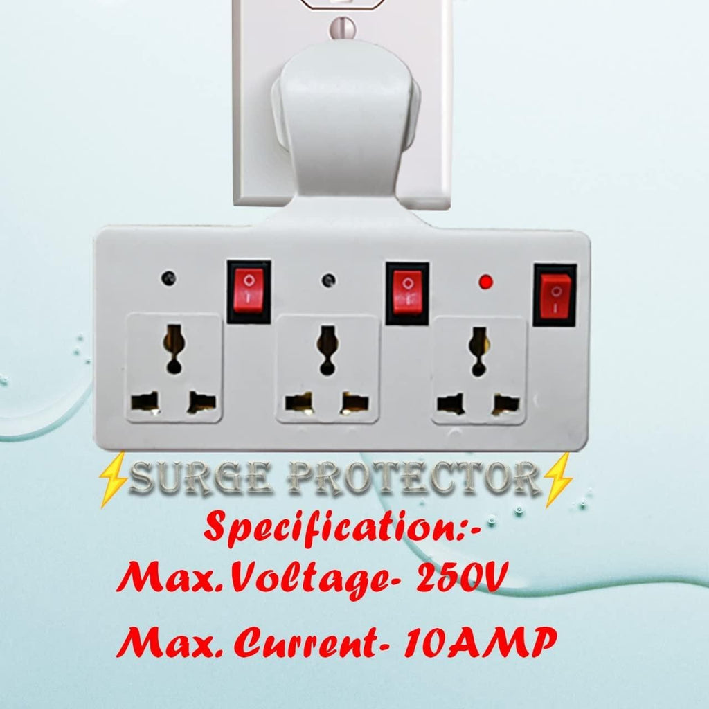 3 Pin Multi Plug Point  Cordless Wall Socket Extension Board